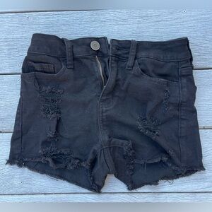 Black jean shorts